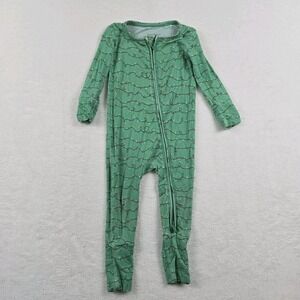 Muse Threads Bamboo Baby Size 9-12 Months Green Christmas Lights One Piece